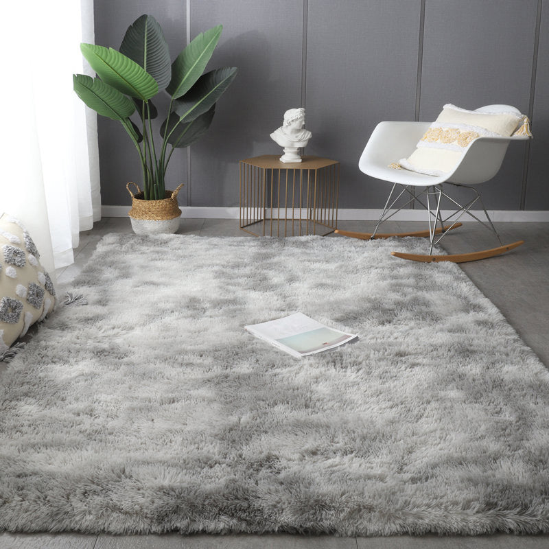 Simplicity Solid Rug Polyester Indoor Carpet Non-Slip Backing Shag Area Carpet for Living Room