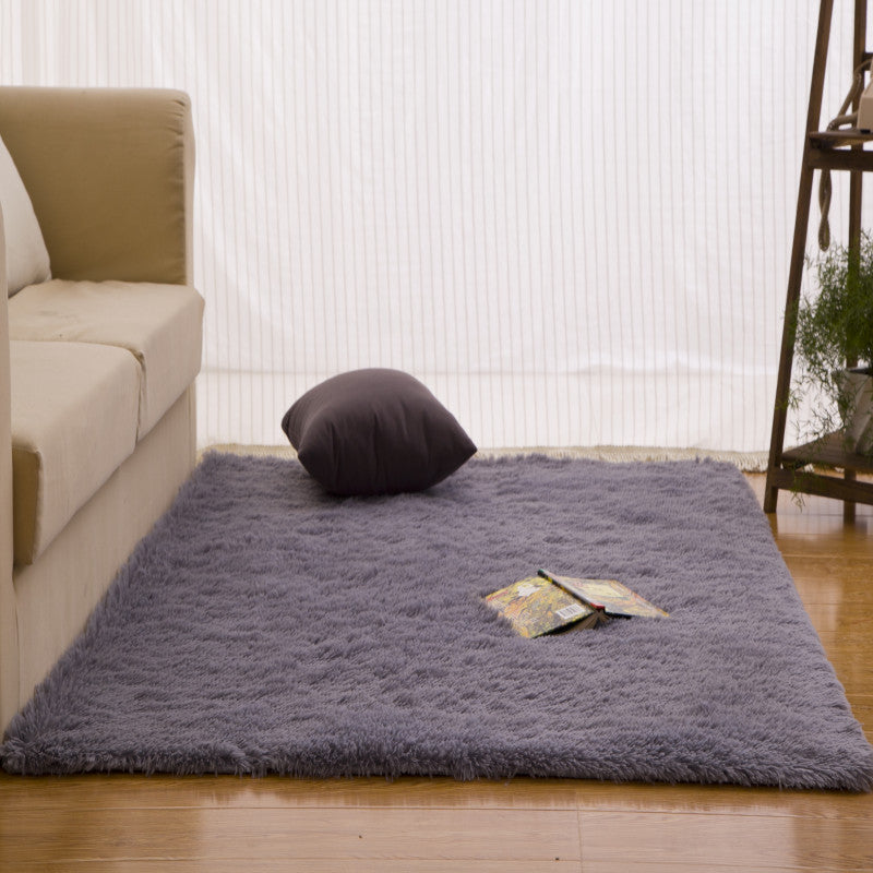 Simplicity Solid Rug Polyester Indoor Carpet Non-Slip Backing Shag Area Carpet for Living Room
