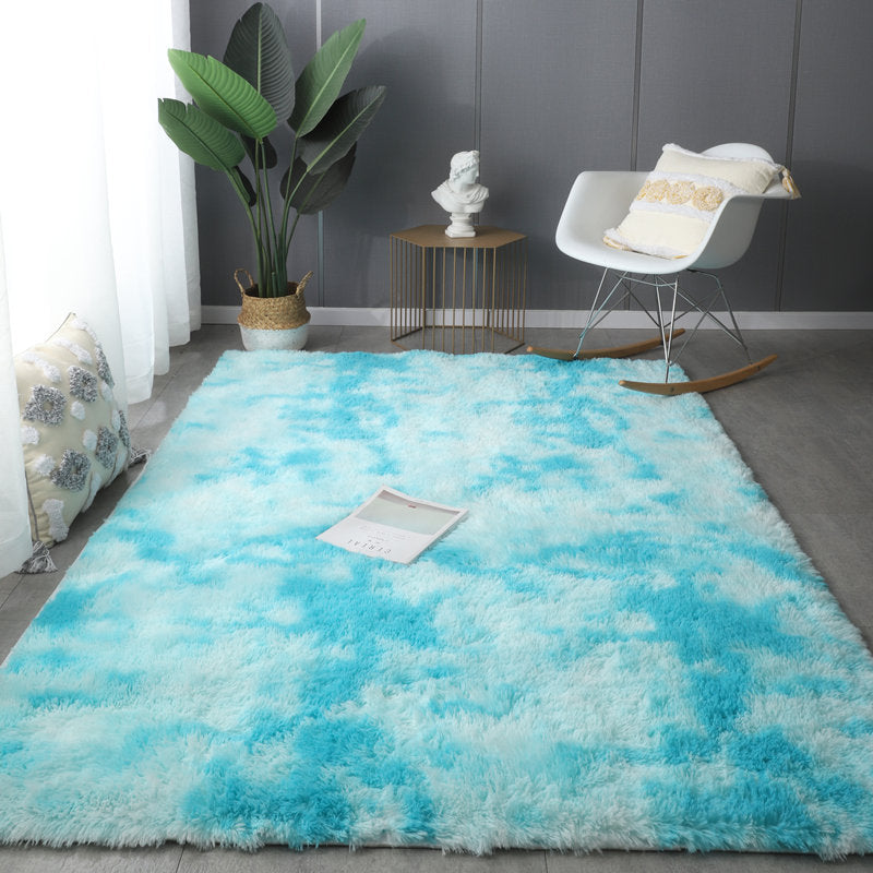 Simplicity Solid Rug Polyester Indoor Carpet Non-Slip Backing Shag Area Carpet for Living Room