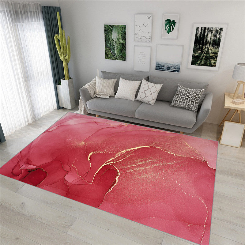 Pink Abstract Pattern Area Rug Modern Polyester Area Carpet Easy Care Rug for Home Decor