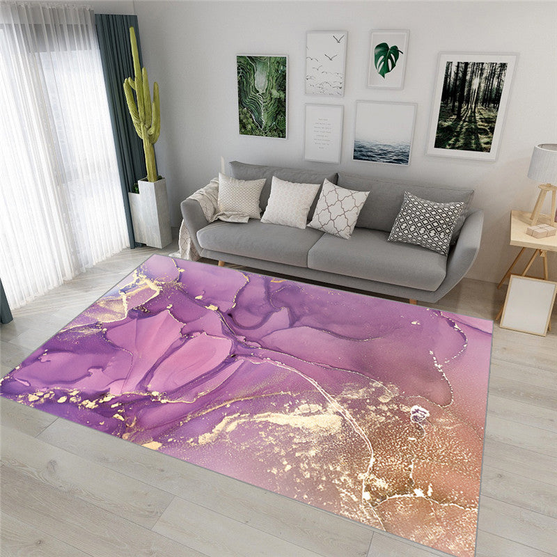 Pink Abstract Pattern Area Rug Modern Polyester Area Carpet Easy Care Rug for Home Decor