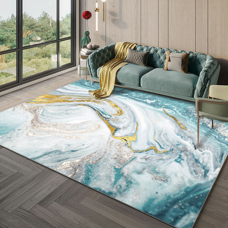 Novelty Area Carpet Stylish Gilt Design Polyester Rug Washable Stain Resistant Area Carpet
