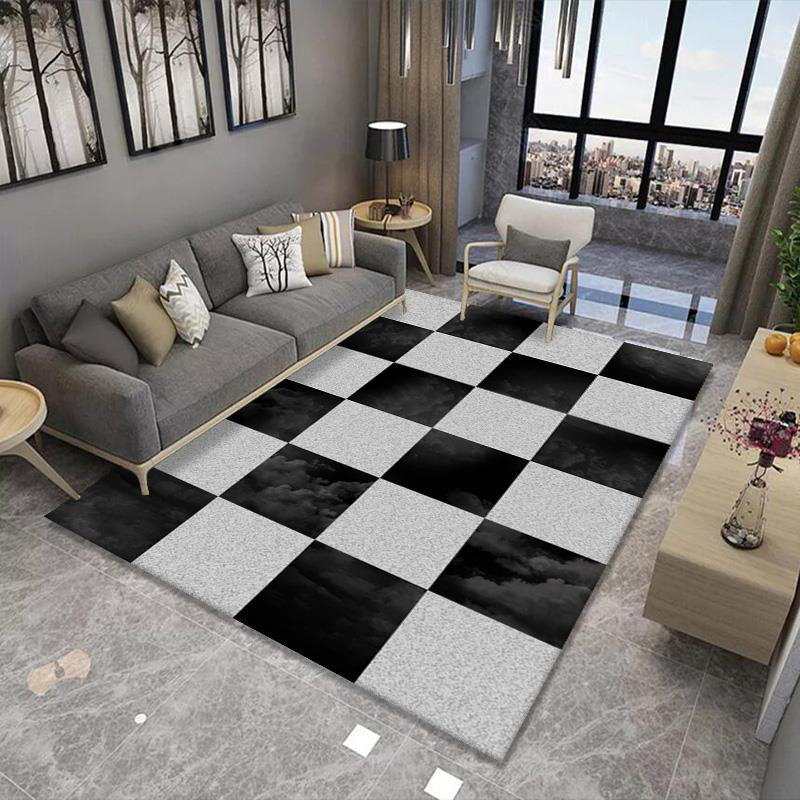 Wit modern tapijt polyester driehoek tapijt zonder slip achterste tapijt voor woonkamer