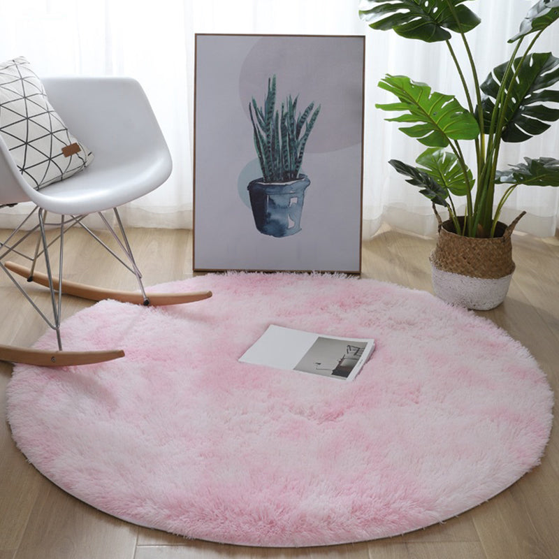 Tapis moderne rose clair Polyester Couleur de couleur intérieure tapis lavable pour le salon