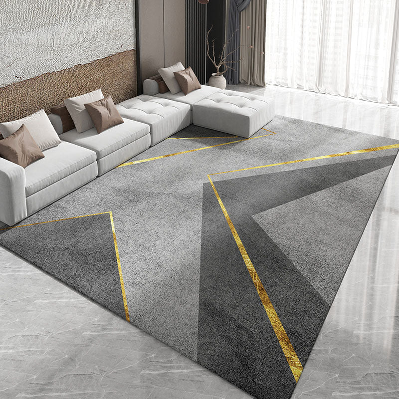 Moderne woonkamer Tapijt Grijs Polyester Gebied Rug vlekbestendig vloerkleed voor thuisdecoratie