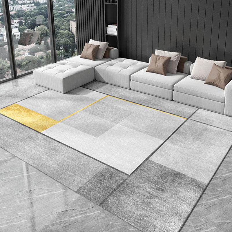 Moderne woonkamer Tapijt Grijs Polyester Gebied Rug vlekbestendig vloerkleed voor thuisdecoratie