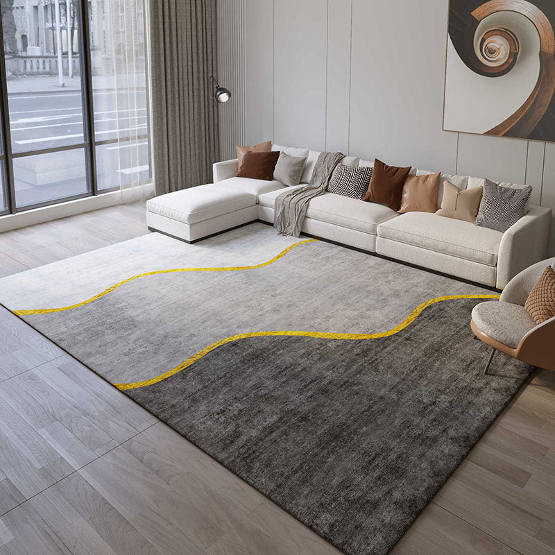 Moderne woonkamer Tapijt Grijs Polyester Gebied Rug vlekbestendig vloerkleed voor thuisdecoratie