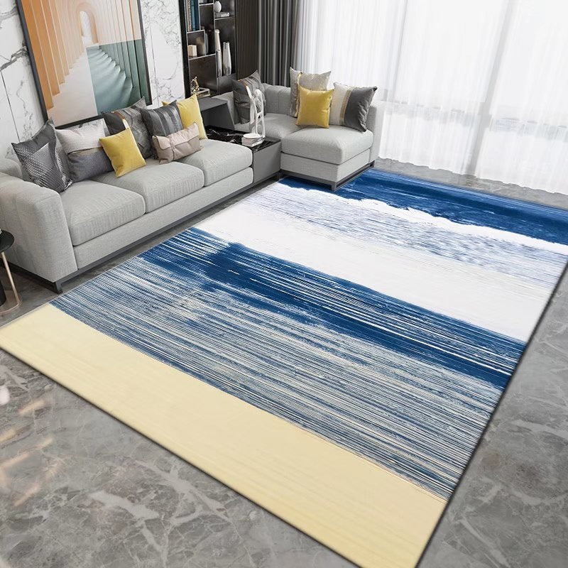 Simplicity Area Carpet Trendy Polyester Abstract Pattern Indoor Rug Non-Slip Rug for Living Room