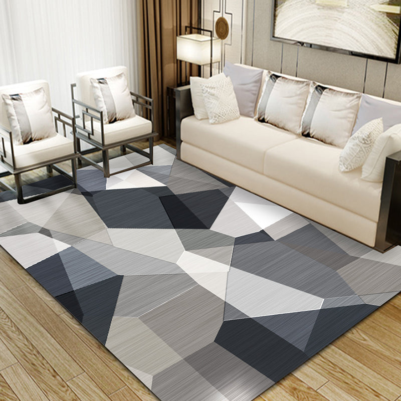 Gray Modern Rug Blending Line Indoor Rug Non-Slip Backing Rug for Home Decoration