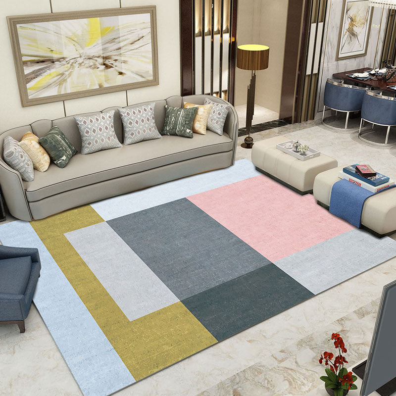 Gray Modern Rug Blending Line Indoor Rug Non-Slip Backing Rug for Home Decoration