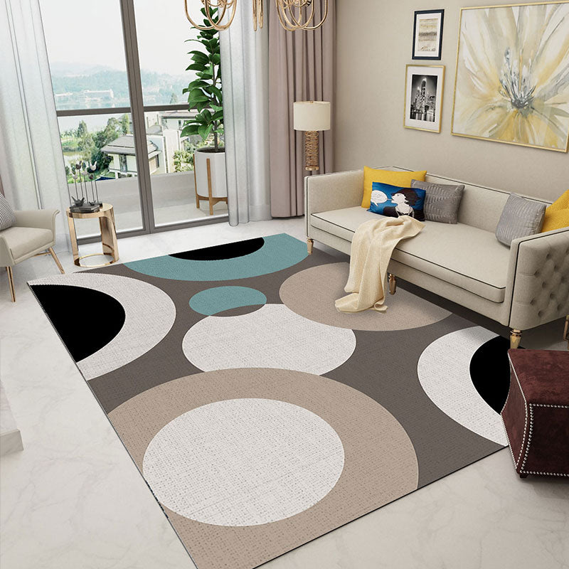 Gray Modern Rug Blending Line Indoor Rug Non-Slip Backing Rug for Home Decoration