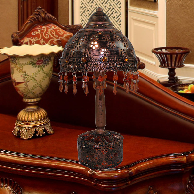 Bol d'éclairage en cuivre en cuivre en métal 1 lampe de table de nuit art déco pour le salon