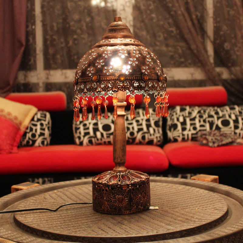 Bol d'éclairage en cuivre en cuivre en métal 1 lampe de table de nuit art déco pour le salon