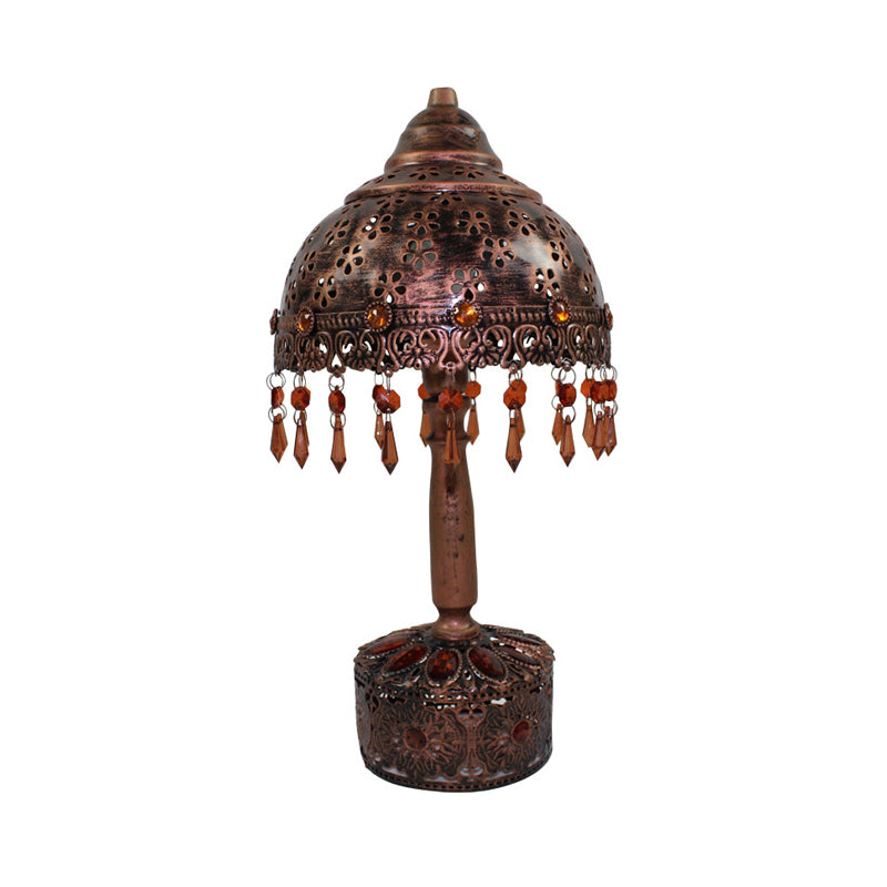 Bol d'éclairage en cuivre en cuivre en métal 1 lampe de table de nuit art déco pour le salon