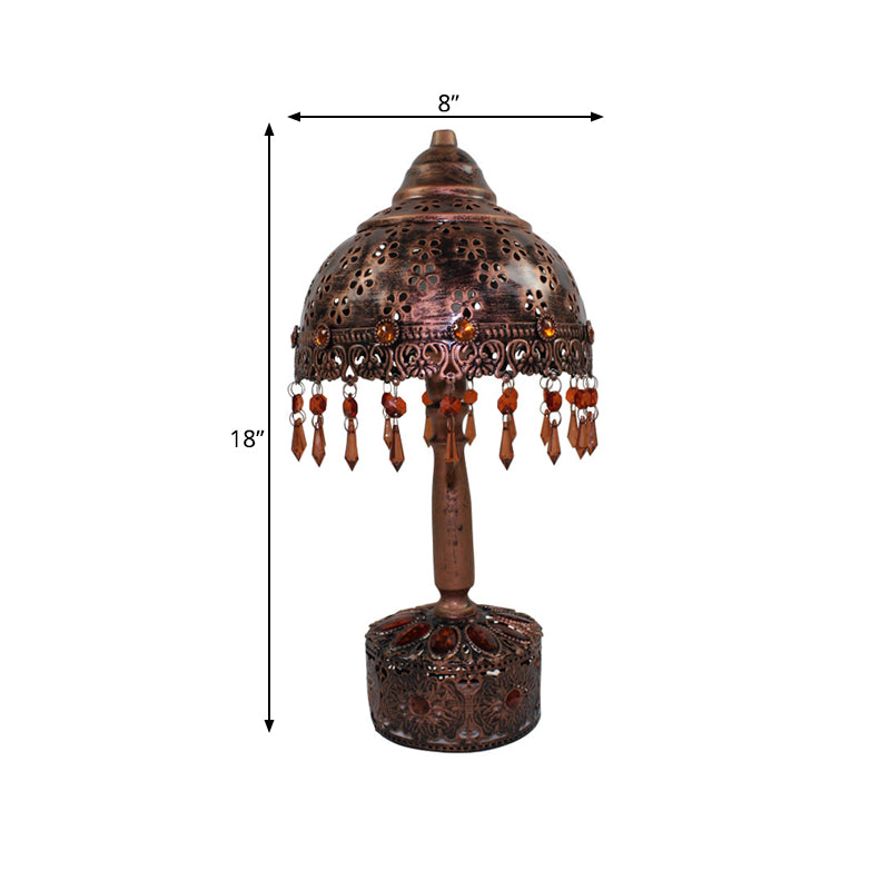 Bol d'éclairage en cuivre en cuivre en métal 1 lampe de table de nuit art déco pour le salon