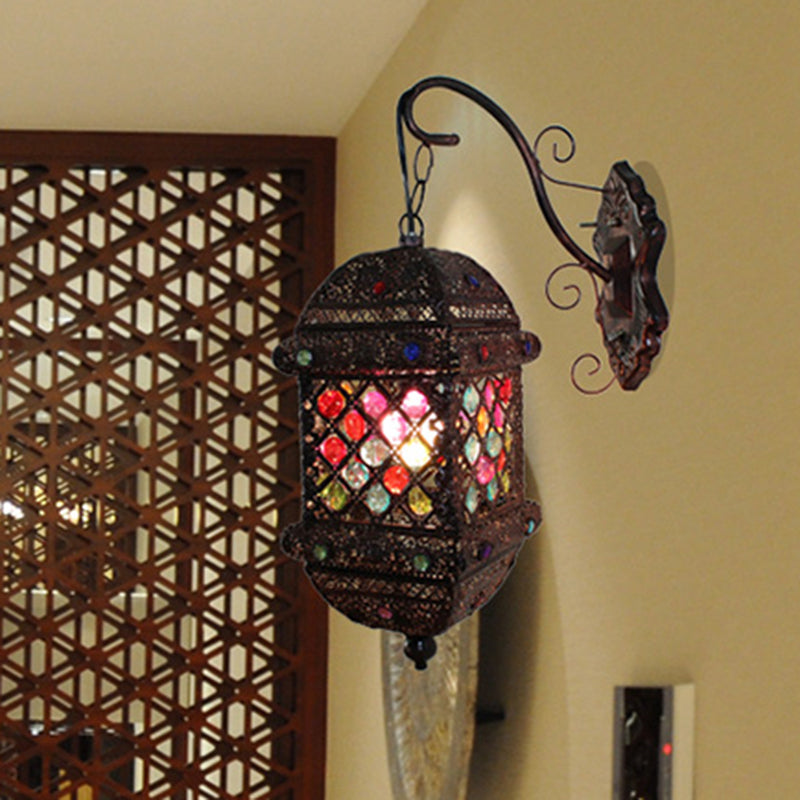 1 Éclair de mur de lanterne léger bohème
