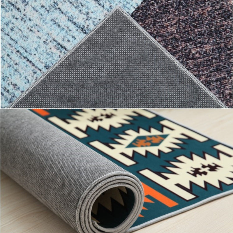 Light Gray Modern Area Rug Polyester Geometric Patterns Rug Washable Rug for Home Decor