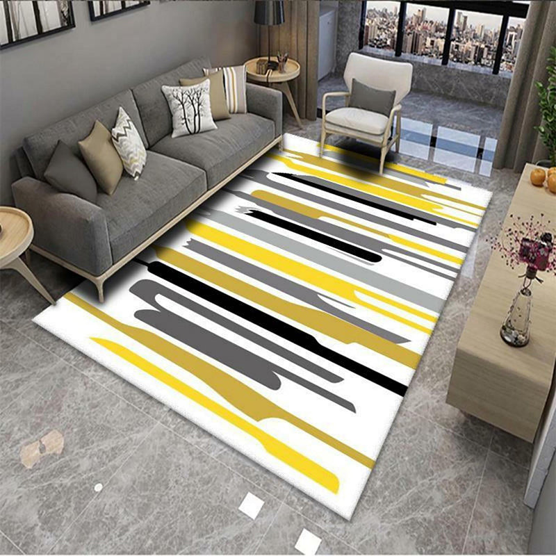 Zwart modern tapijt polyester vierkant tapijtvlekbestendig tapijt voor woningdecoratie