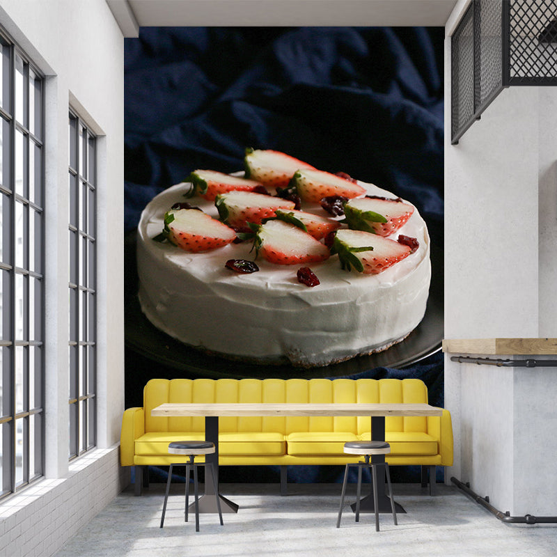 Strawberry Cake Mural Wallpaper for Commercial Cake Shop, Personalized Size