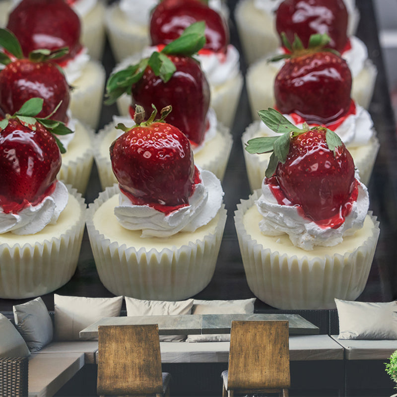 Strawberry Cake Mural Wallpaper for Commercial Cake Shop, Personalized Size