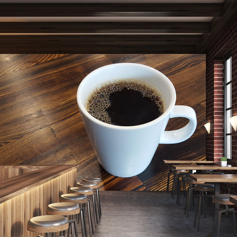 Minimalism Style Coffee Drinking Wall Covering Moisture Resistant Wall Decor