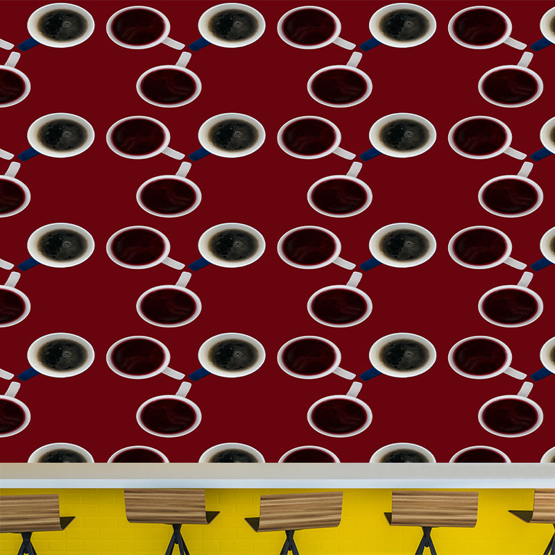 Coffee Drink Illustration Cafe Decoration Wall Paper Murals, Made to Measure