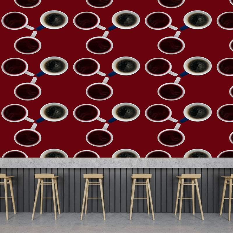 Coffee Drink Illustration Cafe Decoration Wall Paper Murals, Made to Measure