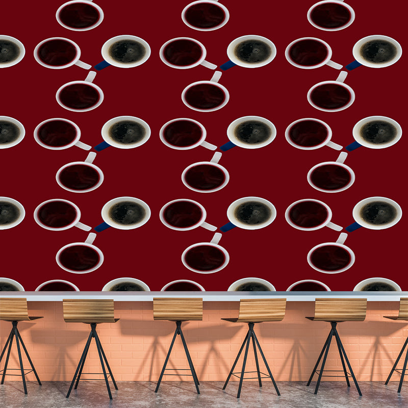 Coffee Drink Illustration Cafe Decoration Wall Paper Murals, Made to Measure