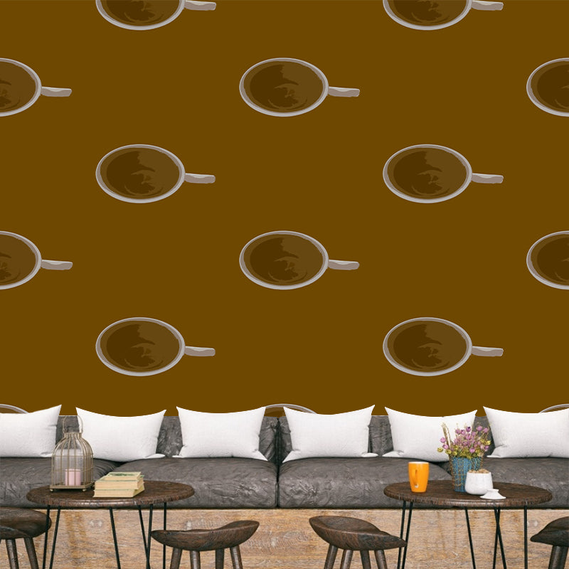 Coffee Drink Illustration Cafe Decoration Wall Paper Murals, Made to Measure