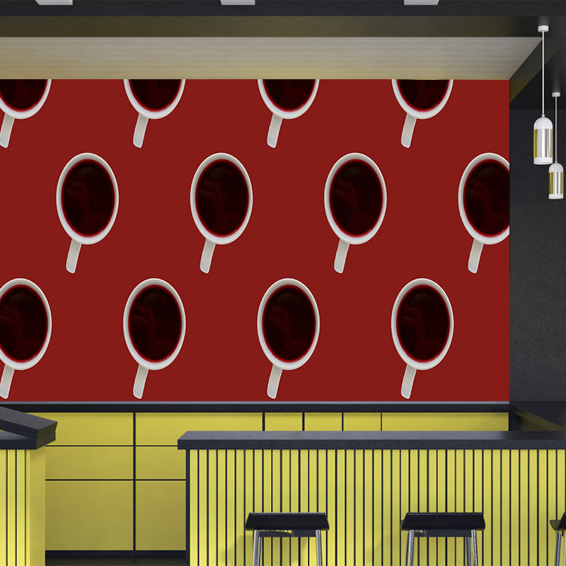 Coffee Drink Illustration Cafe Decoration Wall Paper Murals, Made to Measure
