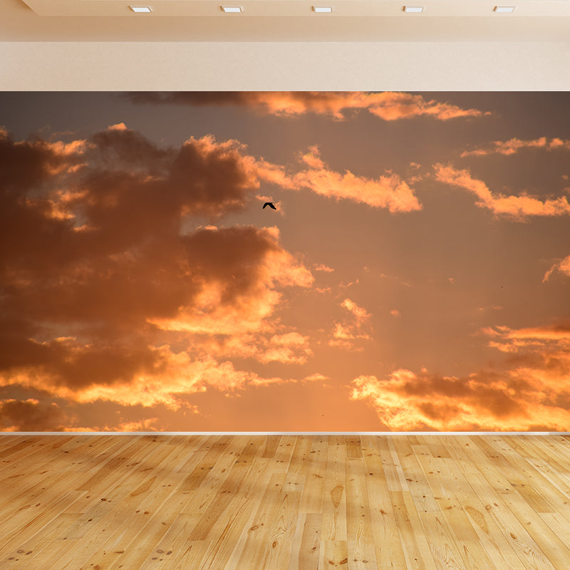 Cloudy Sky Mural Wallpaper Contemporary Wall Covering for Sleeping Room