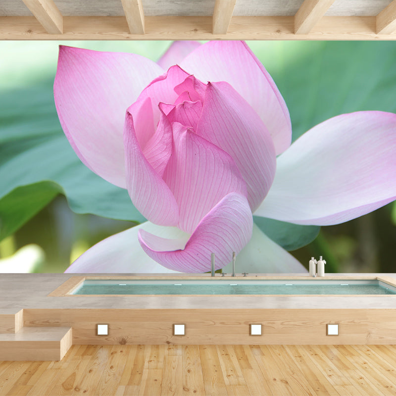 Blooming Lotus Mural Moisture Resistant Wallpaper Wall Decor for House Interior