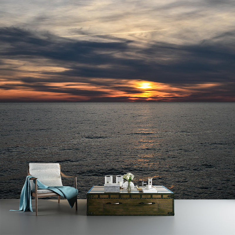 Beautiful Seascape Mural Horizontal Photography Mildew Resistant for Bathroom