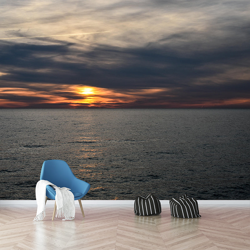 Beautiful Seascape Mural Horizontal Photography Mildew Resistant for Bathroom