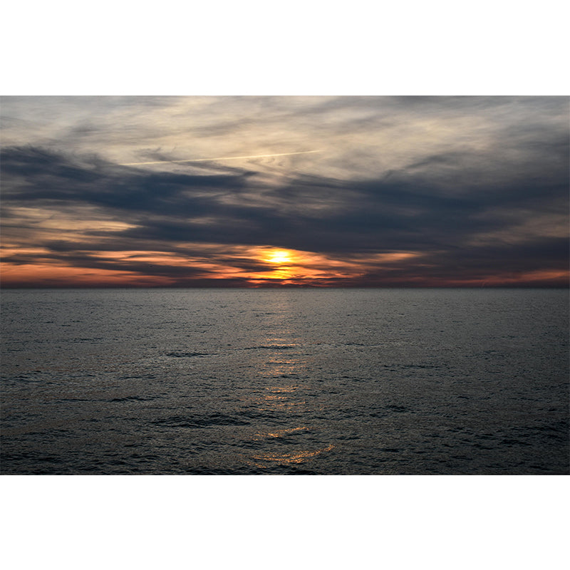 Beautiful Seascape Mural Horizontal Photography Mildew Resistant for Bathroom