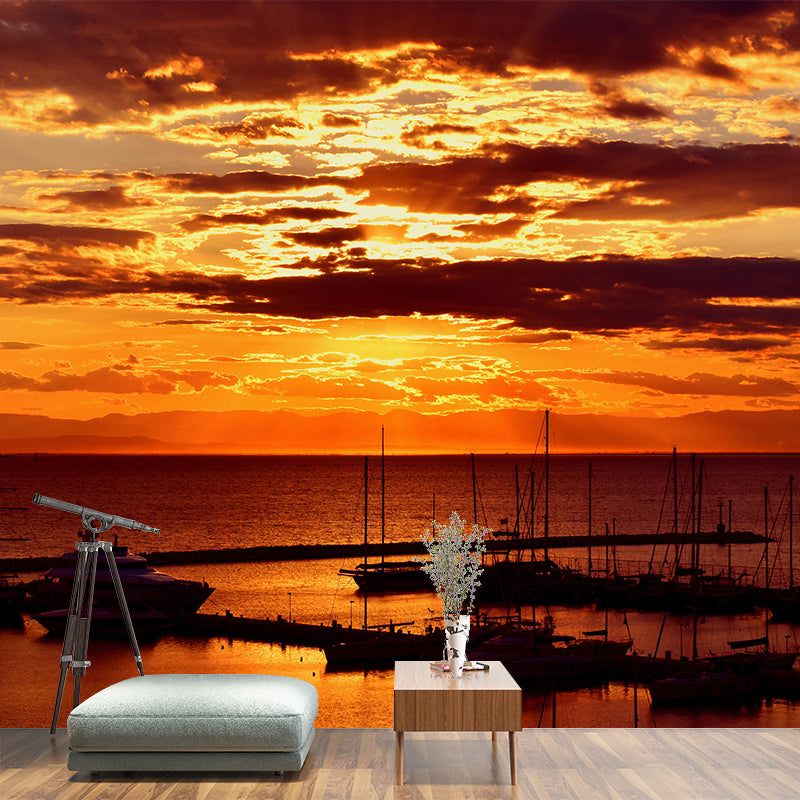 Beautiful Seascape Mural Horizontal Photography Mildew Resistant for Bathroom