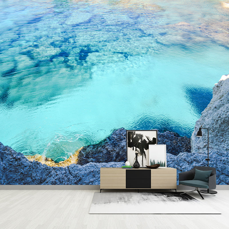 Beautiful Seascape Mural Horizontal Photography Eco-friendly for Bathroom Floor