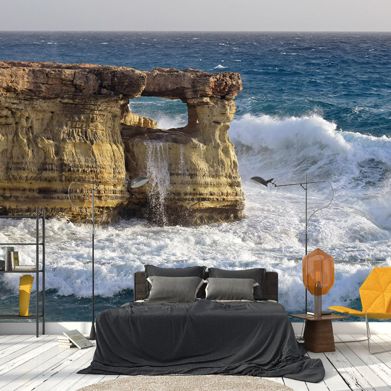 Modern Seascape Murals Wallpaper Mildew Resistant for Bathroom Murals Decor