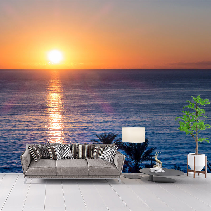 Beautiful Seascape Mural Horizontal Photography Eco-friendly for Bathroom