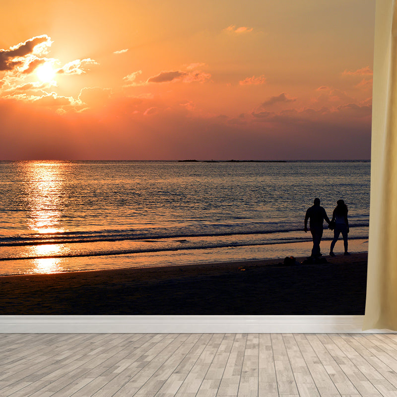 Beautiful Seascape Mural Horizontal Photography Eco-friendly for Bathroom