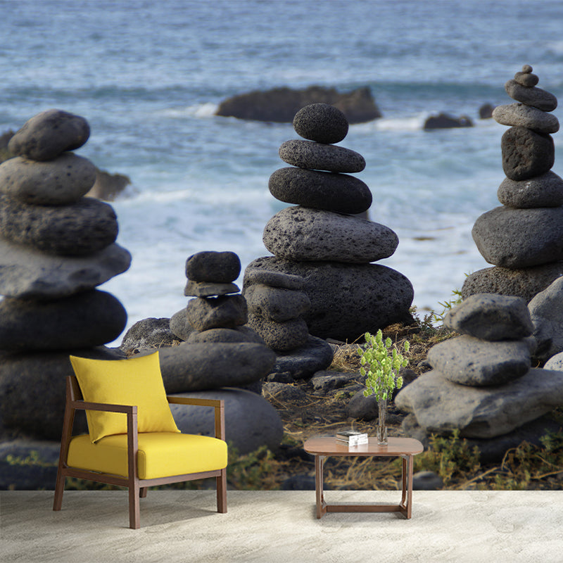 Customized Seascape Mural Environment Friendly Wallpaper for Living Room