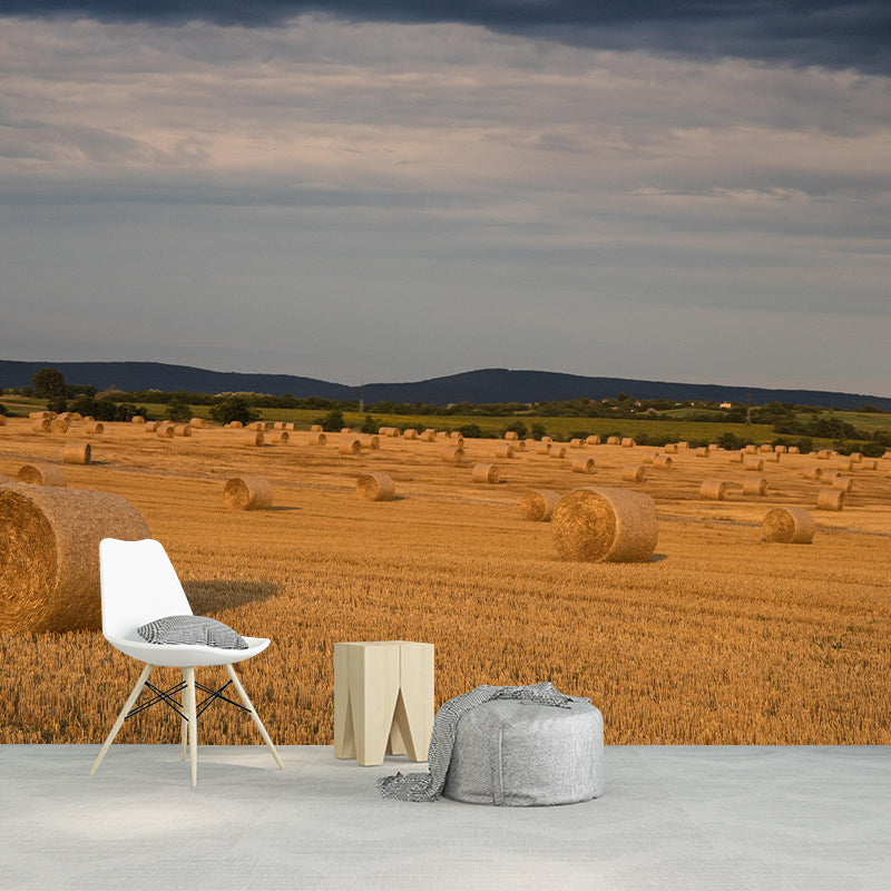Customized Straw Bales Mural Environment Friendly Wallpaper for Decoration