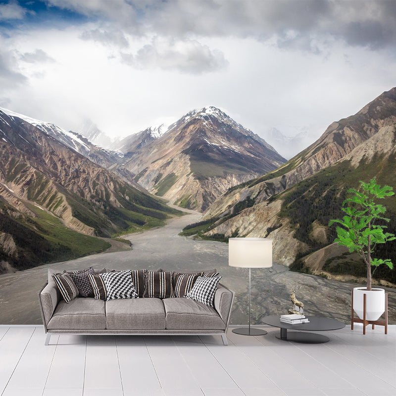 Magnificent Mountain View Mural Wallpaper Mildew Resistant for Bedroom Decor