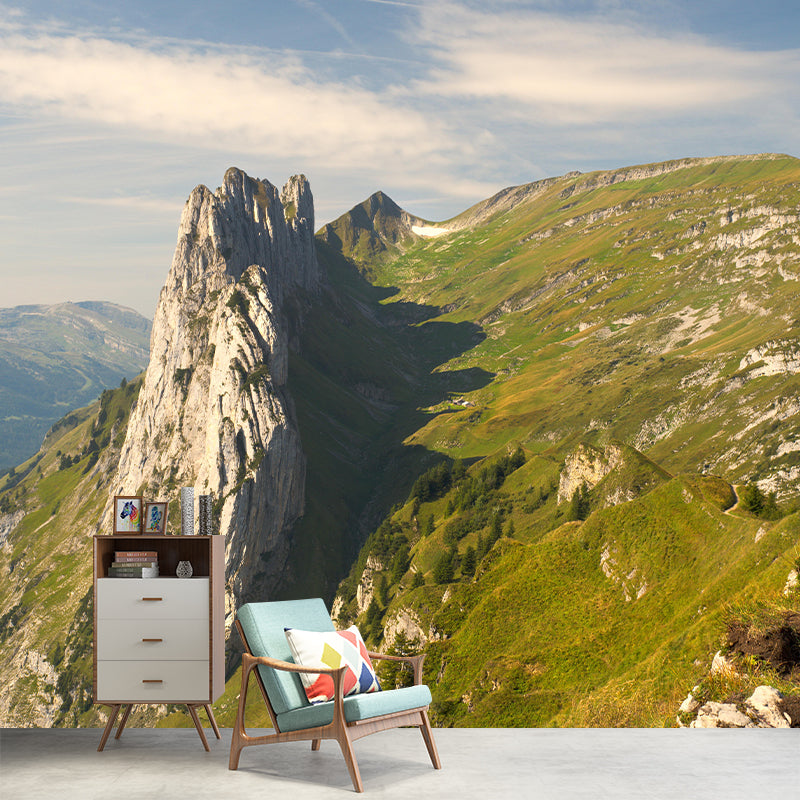 Magnificent Mountain Landscapes Mural Photography Style for Dining Room