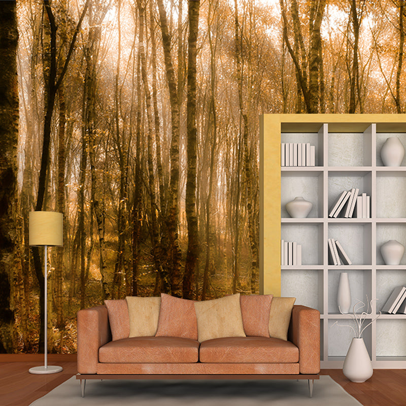 Autumn and Winter Forest Scenery Mural Wallpaper for Home Decor, Moisture Resistant