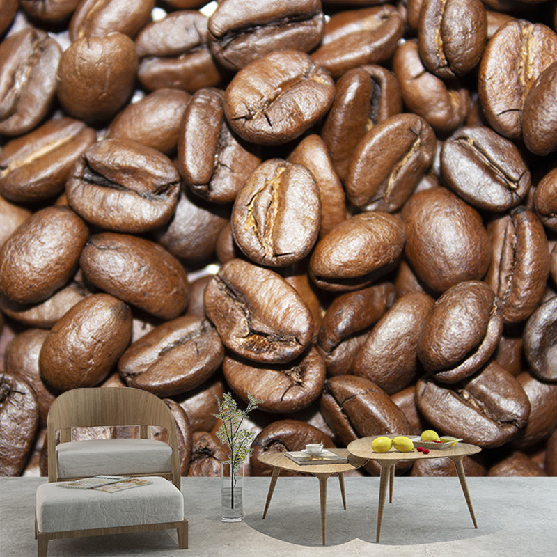 Coffee Beans Mural Wallpaper Modern Decoration for Coffe Shop, Custom Size Available
