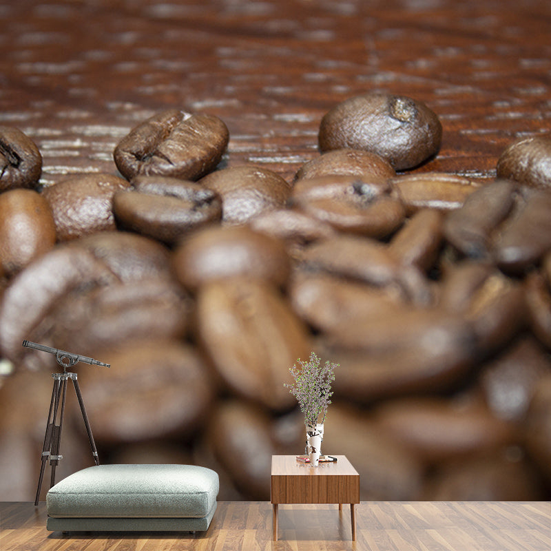 Coffee Beans Mural Wallpaper Modern Decoration for Coffe Shop, Custom Size Available