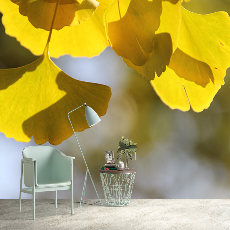 Ginkgo Biloba Moisture Resistant Mural for Sitting Room, Customized Size Available