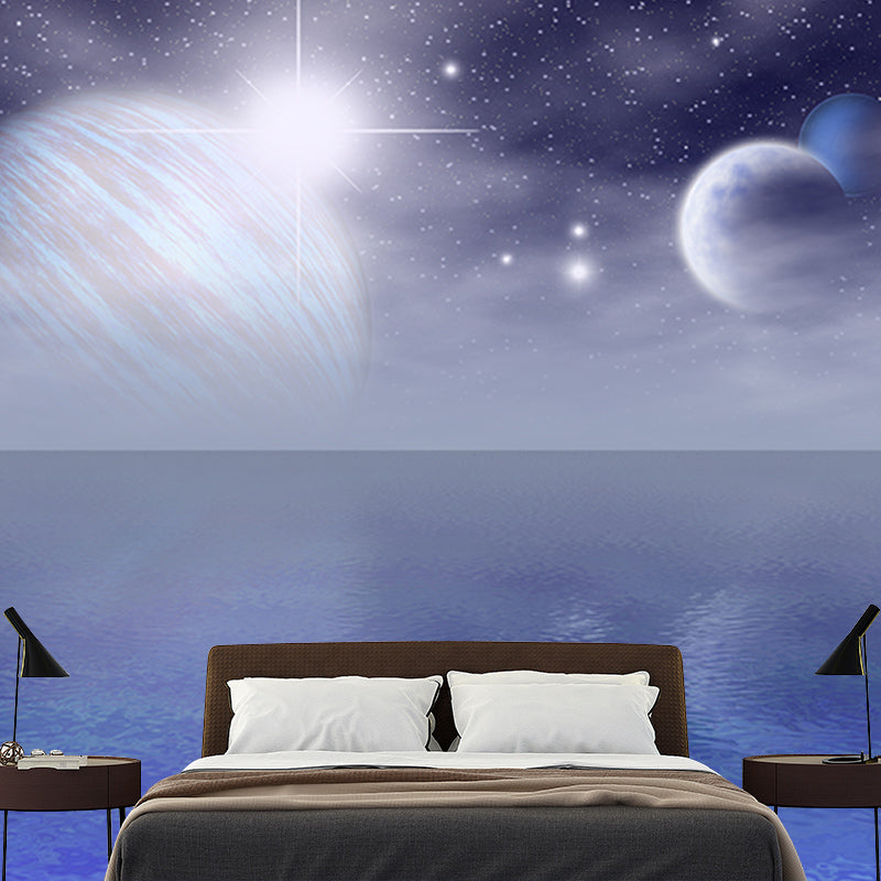 Cosmic Galaxy Illustration Wall Mural Wallpaper for Living Room, Made to Measure