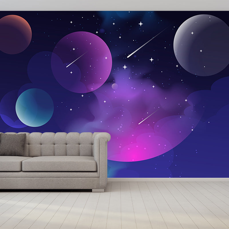 Modern Cosmic Galaxy Illustration Wall Mural Wallpaper for Living Room, Made to Measure